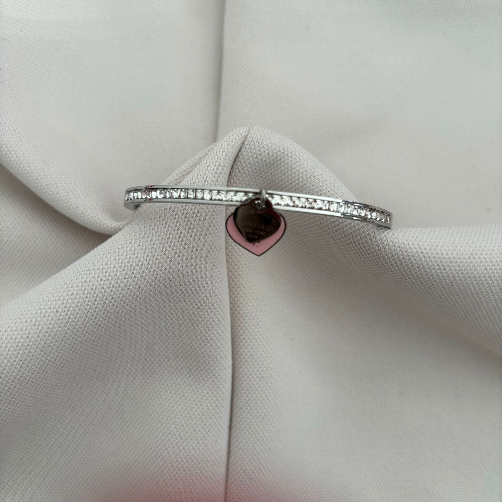 Tif bangle zilver roze